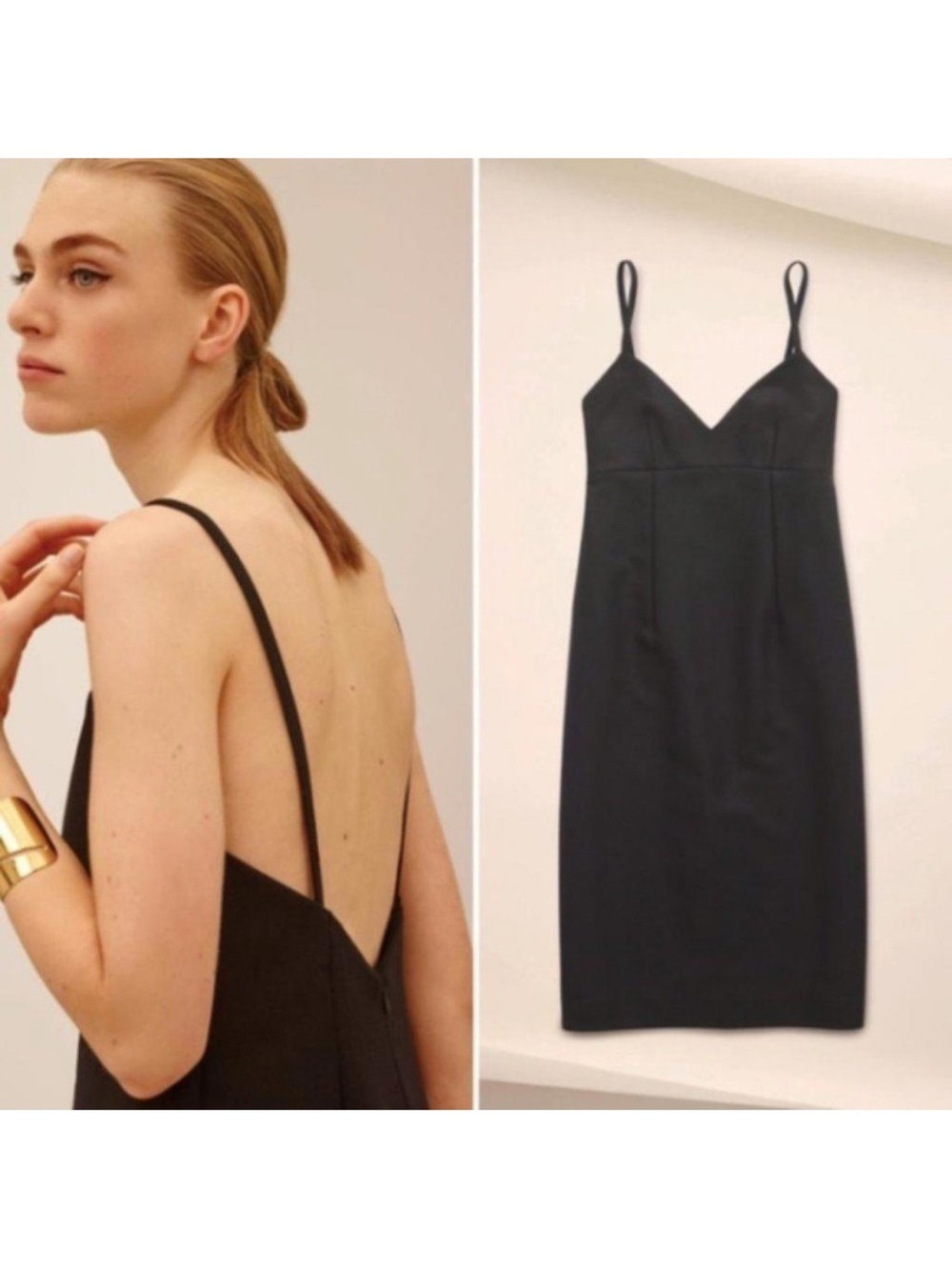 NEW Babaton Suzanne Wool Cashmere Midi Cami Dress Black Size 4 NWOT
